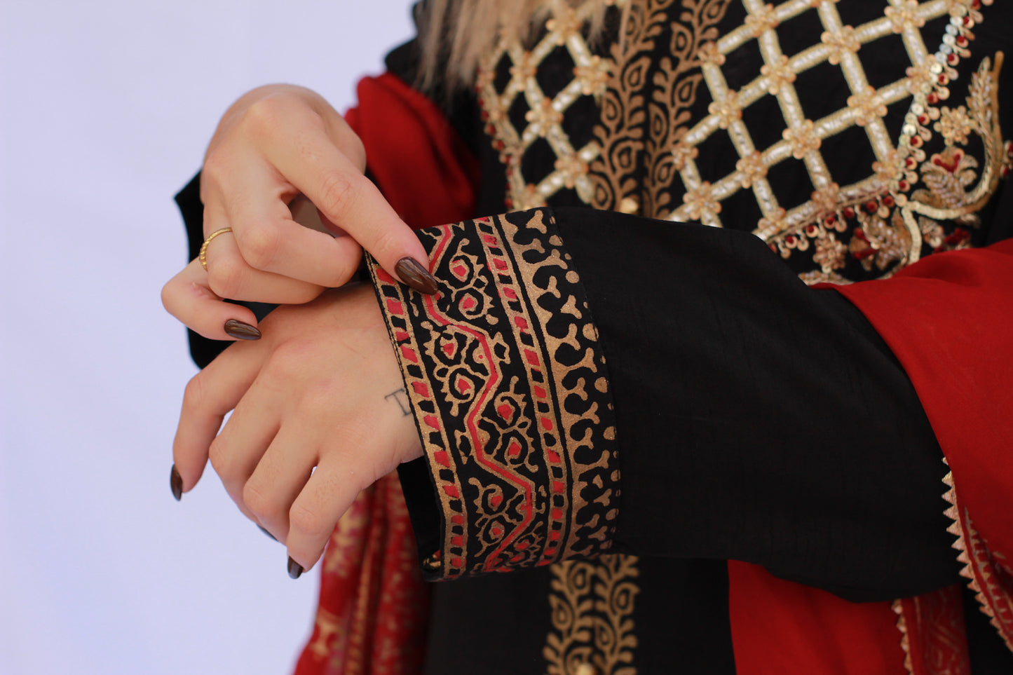 Korean Raw Silk Hand-Embroidered Set